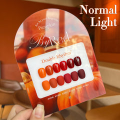 Double Rhythm maroon gel polish bottle close-up with deep shade.