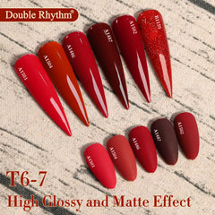 Base coat application with Double Rhythm gel polish for even adhesion.