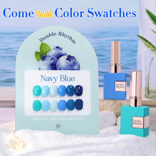Double Rhythm shade swatches showing the Light Blue option for easy selection