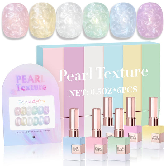 Double Rhythm gel polish set with six colors for versatile at-home manicures.