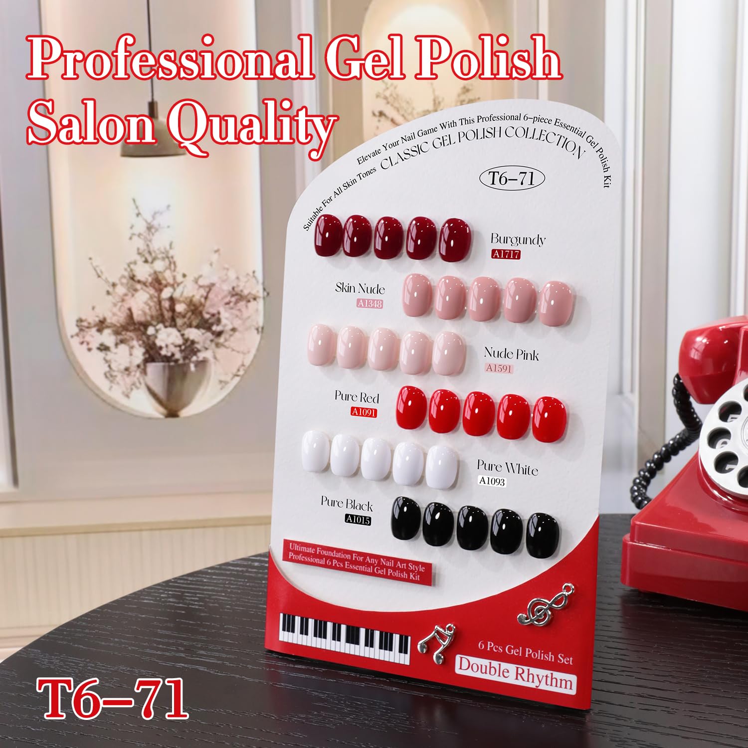 Double Rhythm gel polish applied with base coat for smooth, durable coverage
