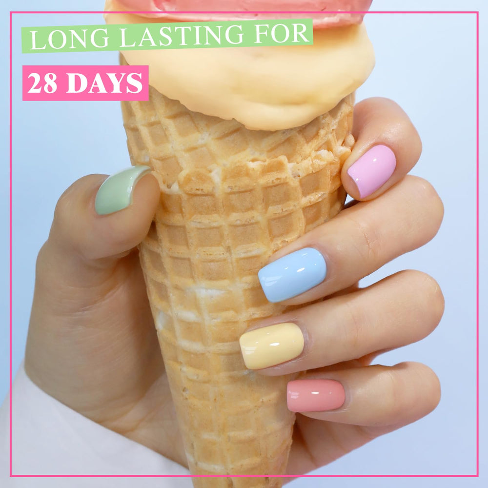 Double Rhythm gel polish at-home manicure application scene