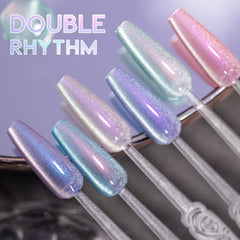 Double Rhythm glitter finish close-up with shimmering particles