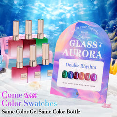 Double Rhythm glitter magnet creates holographic shimmer on nails