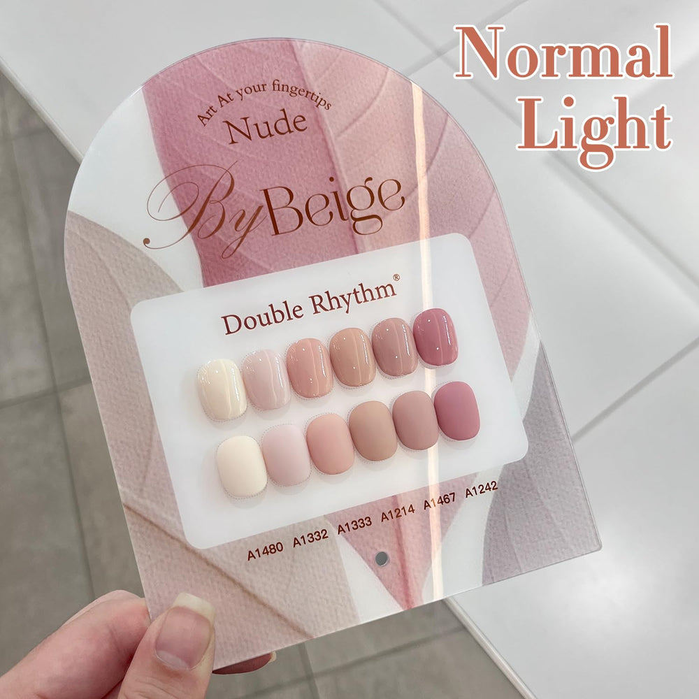 Double Rhythm hand nails close-up showcases neat, salon-like finish.