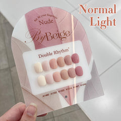 Double Rhythm hand nails close-up showcases neat, salon-like finish.