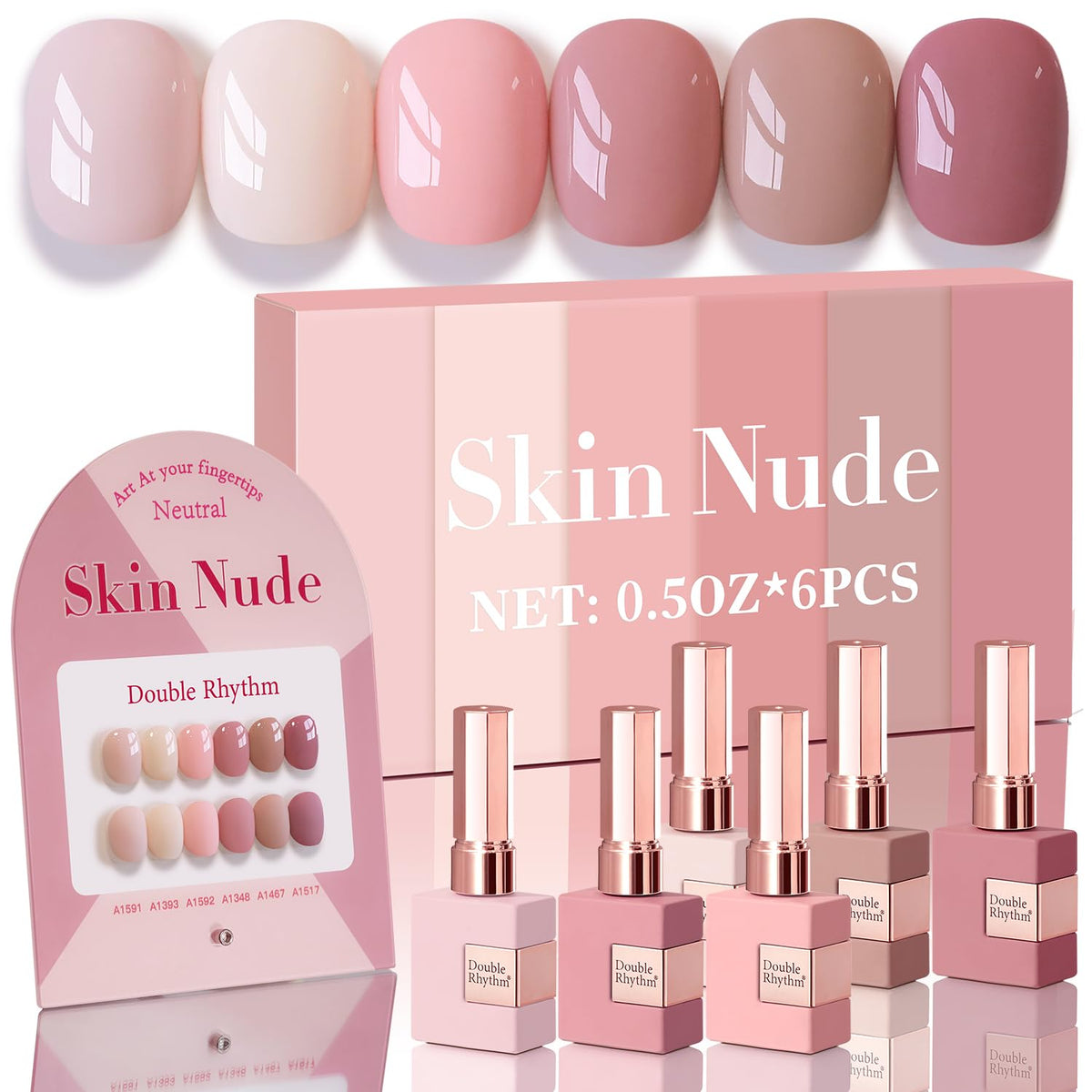 Double Rhythm light gel polish set delivers quick, glossy nails at home.