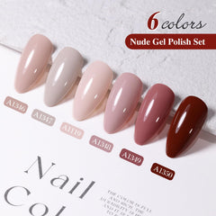 Double Rhythm light nude gel polish bottle for natural-looking nails at home.