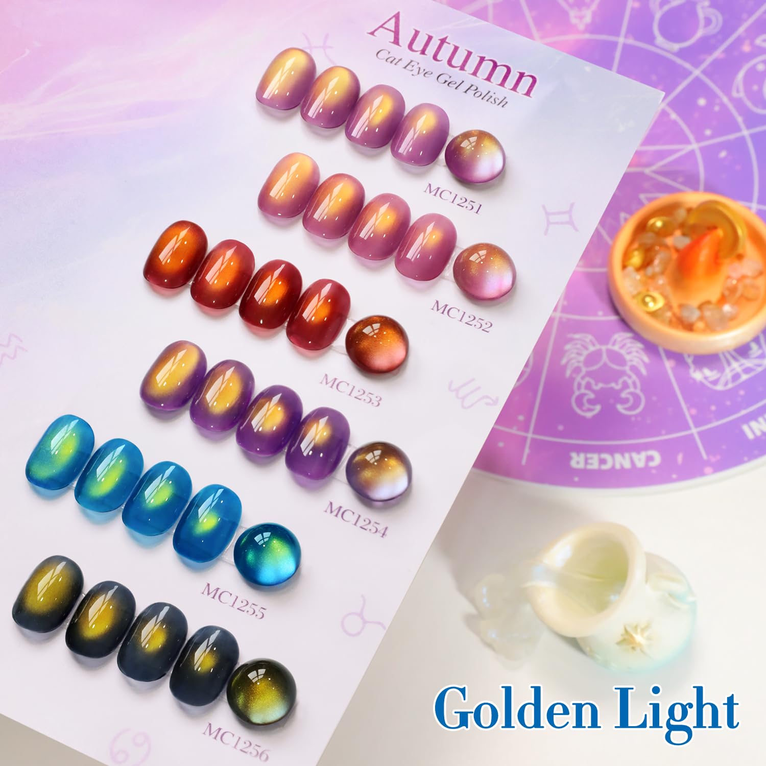 Double Rhythm cat-eye gel polish magnetic effect image demonstrates dramatic depth on nails.