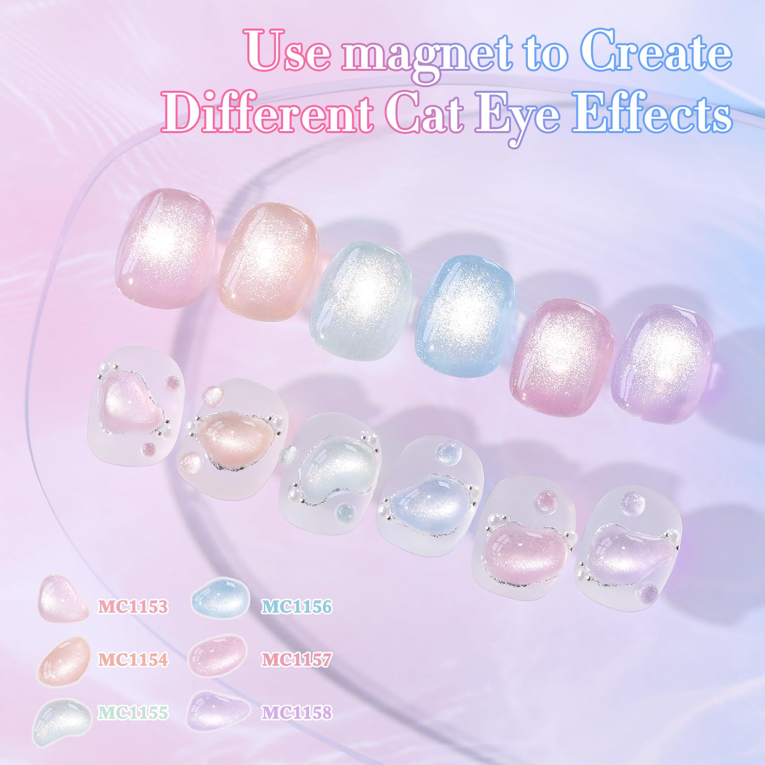 Double Rhythm magnetic holographic glitter gel showing radiant reflective effect.