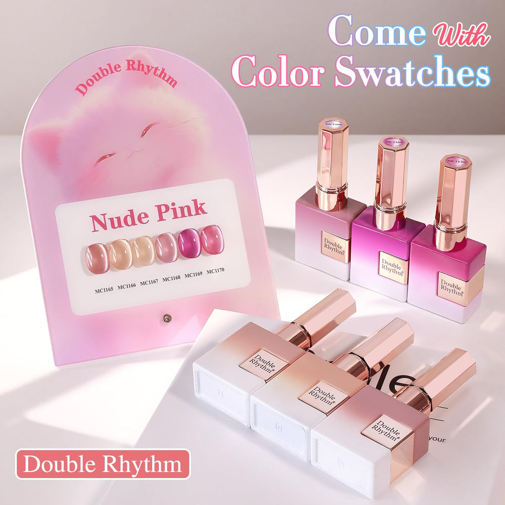 Double Rhythm magnetic holographic gel polish adds dazzling reflections and depth.