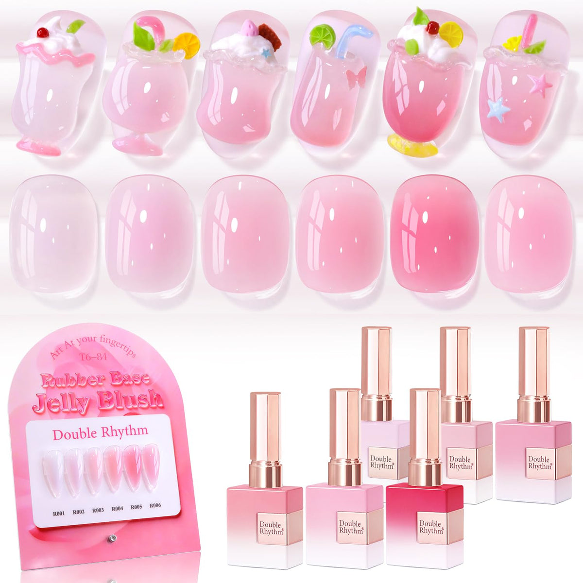 Double Rhythm milky nude pink gel polish bottle front with long-lasting color