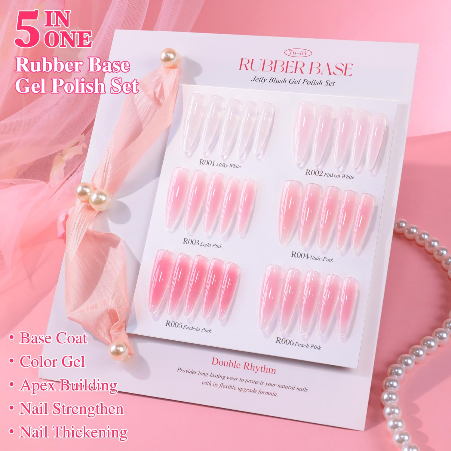 Double Rhythm milky nude pink gel polish swatches demonstrate smooth coverage