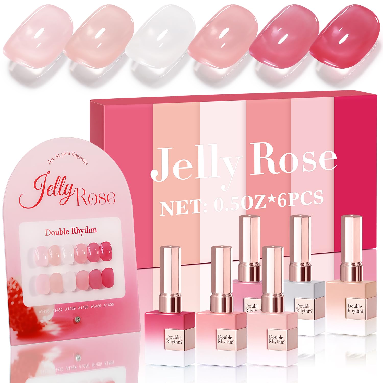 Double Rhythm milky white gel polish bottle for a smooth, even manicure.
