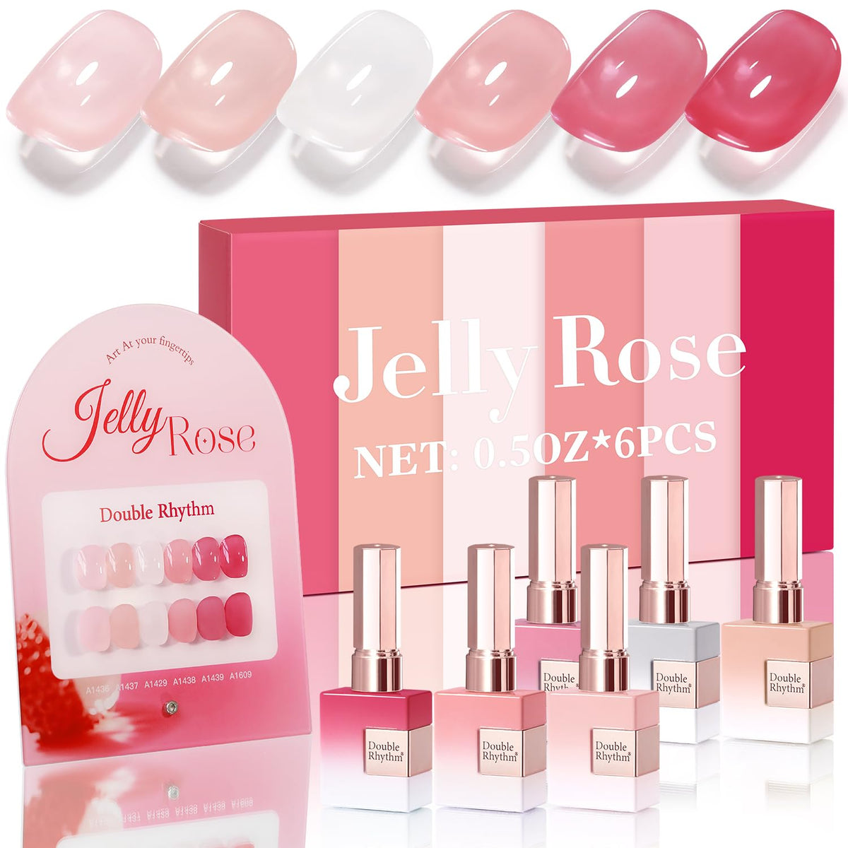 Double Rhythm milky white gel polish bottle for a smooth, even manicure.