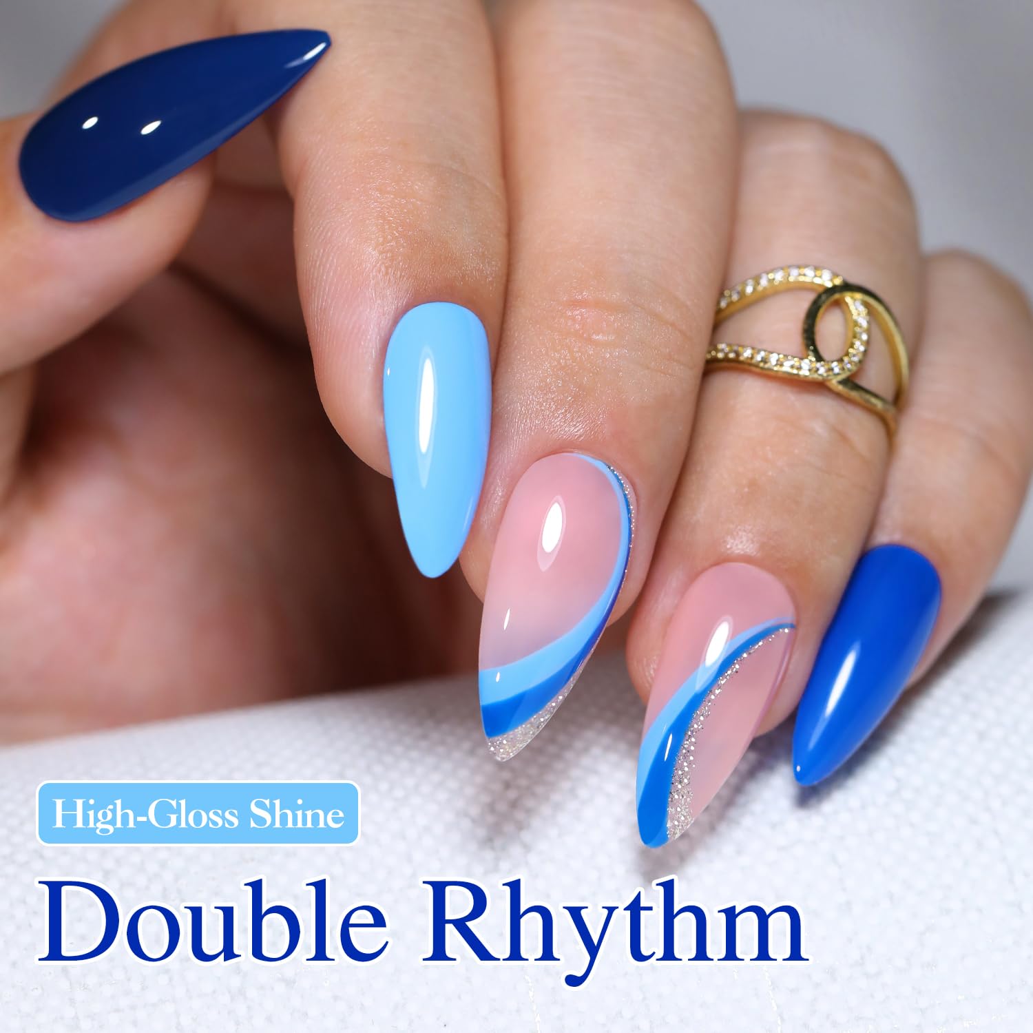 Double Rhythm navy blue polish for sophisticated accents.