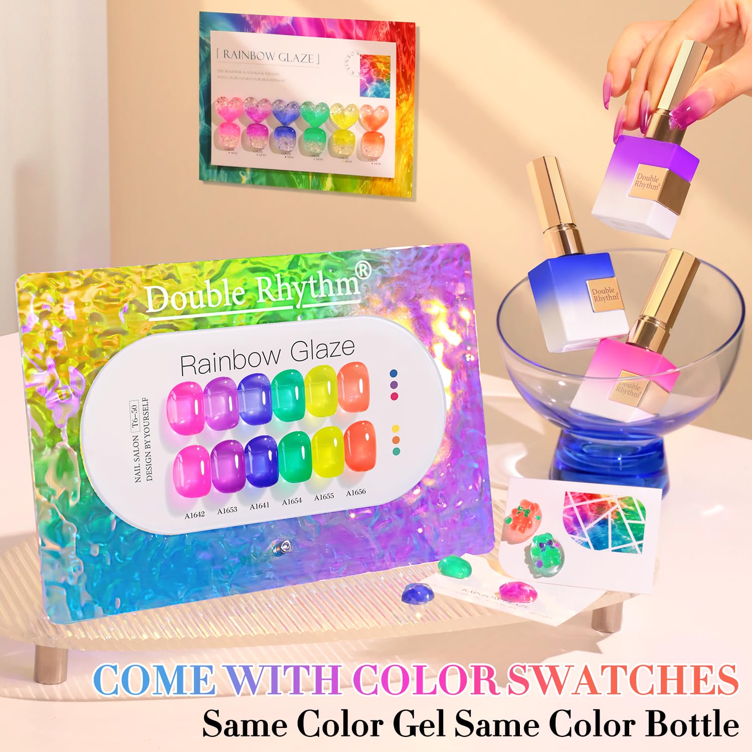 Double Rhythm neon jelly gel polish bottle close-up showing rich pigment