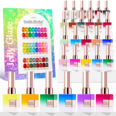 Double Rhythm Neon Jelly Green nail polish bottle with vibrant spring finish.