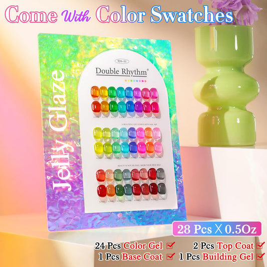 Double Rhythm Neon Jelly Yellow bottle for bright manicure ideas.