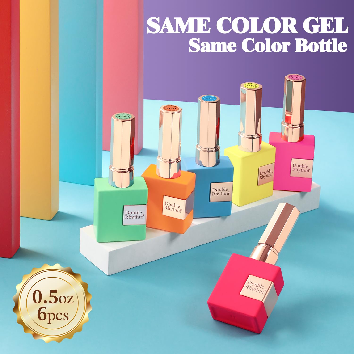 Double Rhythm non-toxic formula bottle delivers pigment-rich finish