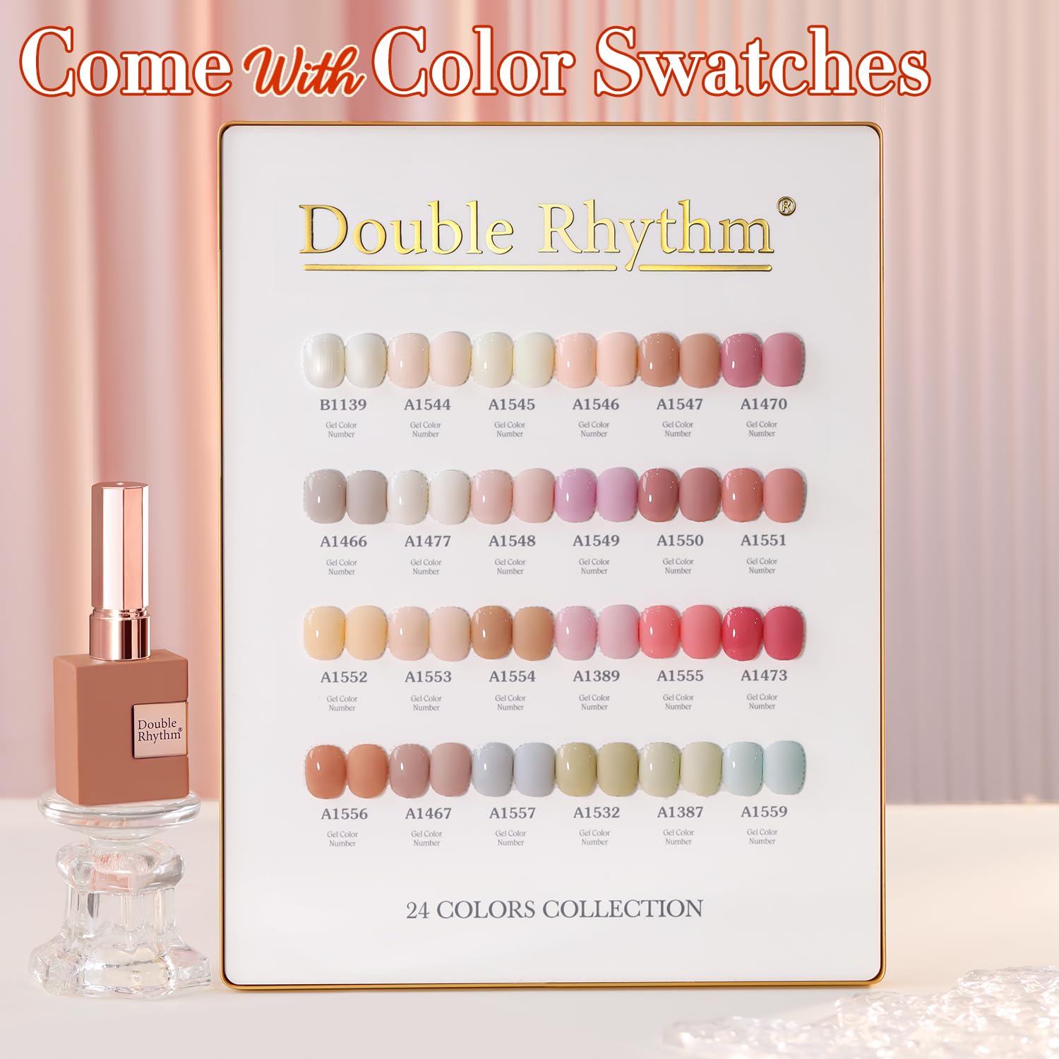 At-home manicure setup using the Double Rhythm Nude Pink collection.