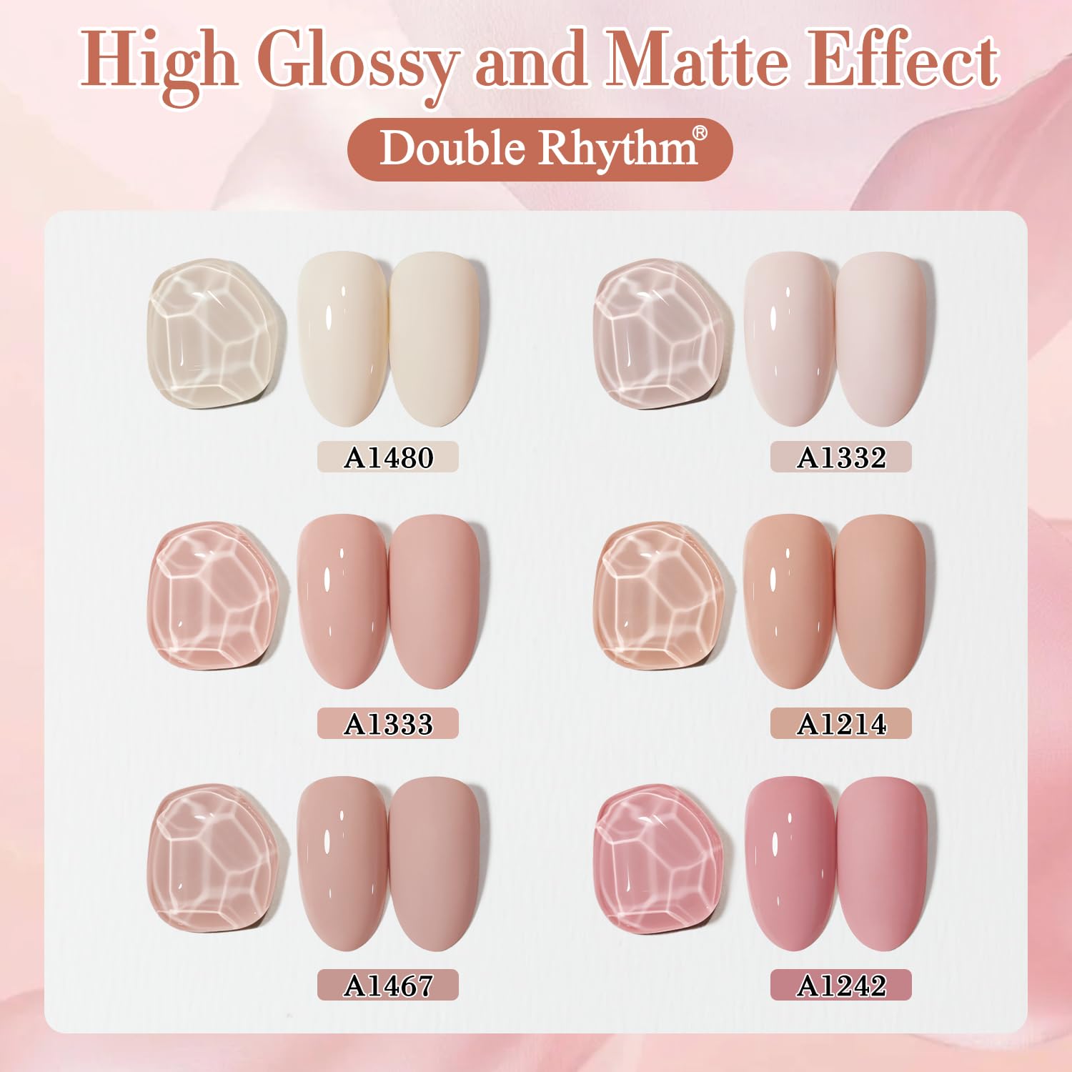 Double Rhythm nude-pink shade swatch on nails demonstrates versatile everyday wear.
