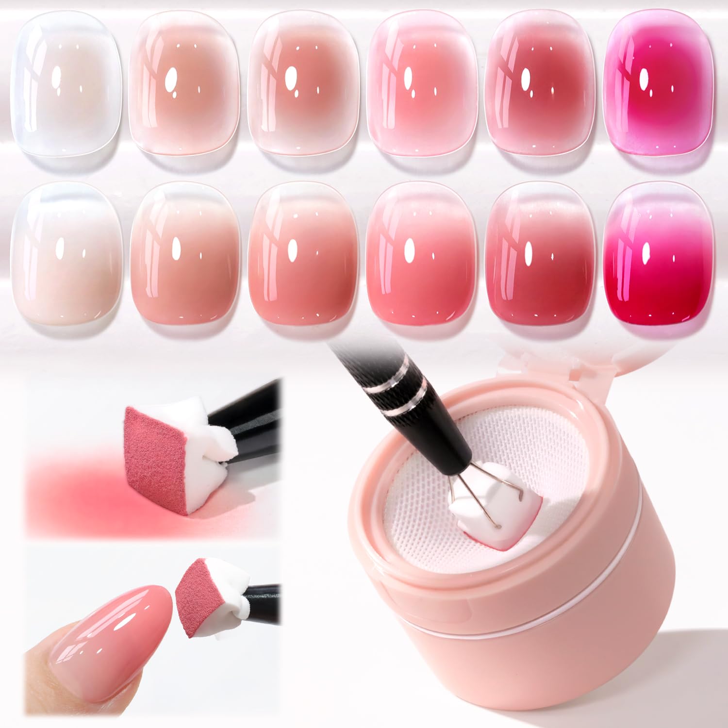 Double Rhythm painting gel set with six colors for versatile nail art.