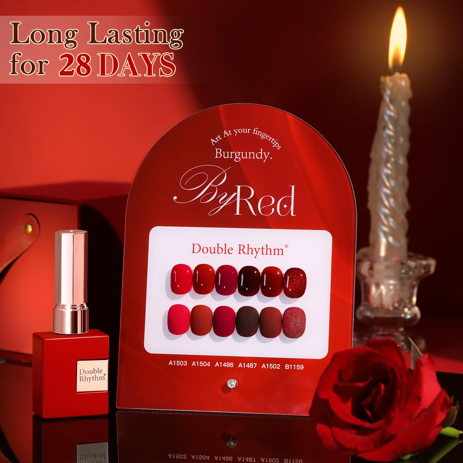 Professional-looking at-home manicure using the Double Rhythm gel kit.