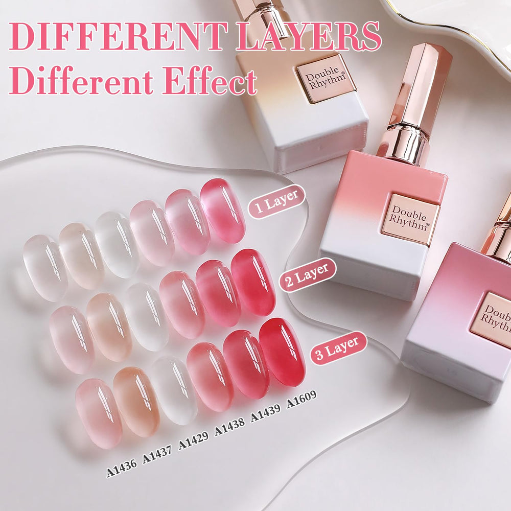 Double Rhythm t6-24 gel polish bottle showcases a versatile shade.