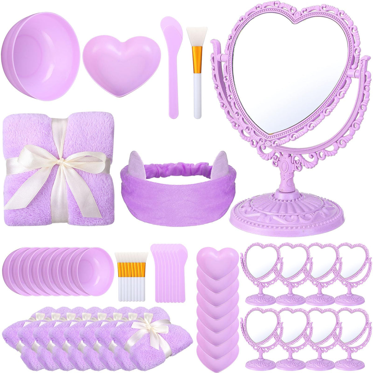 DoubleFill heart mirrors for a spa party display and selfies.