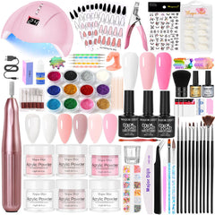 DouborQ acrylic nail kit with lamp for beginners, ideal for at-home manicures.