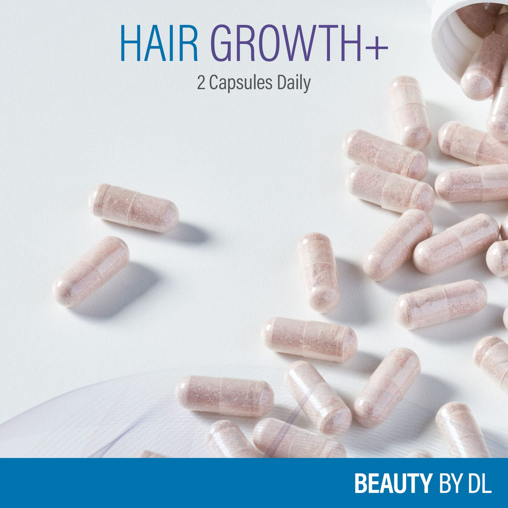Douglas Laboratories Hair Growth+ label close-up highlighting ingredients