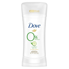 Dove 0% aluminum deodorant pack with aluminum-free formula and 24-hour odor protection
