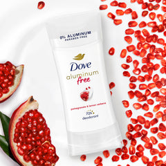 Dove 0% alcohol deodorant formula shown for skin-friendly vibe.