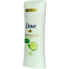 In-use Dove deodorant shown during a morning routine for quick refresh.