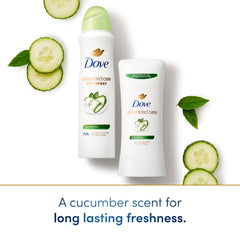Dove Advanced Care Cool Essentials spray action captured for even application