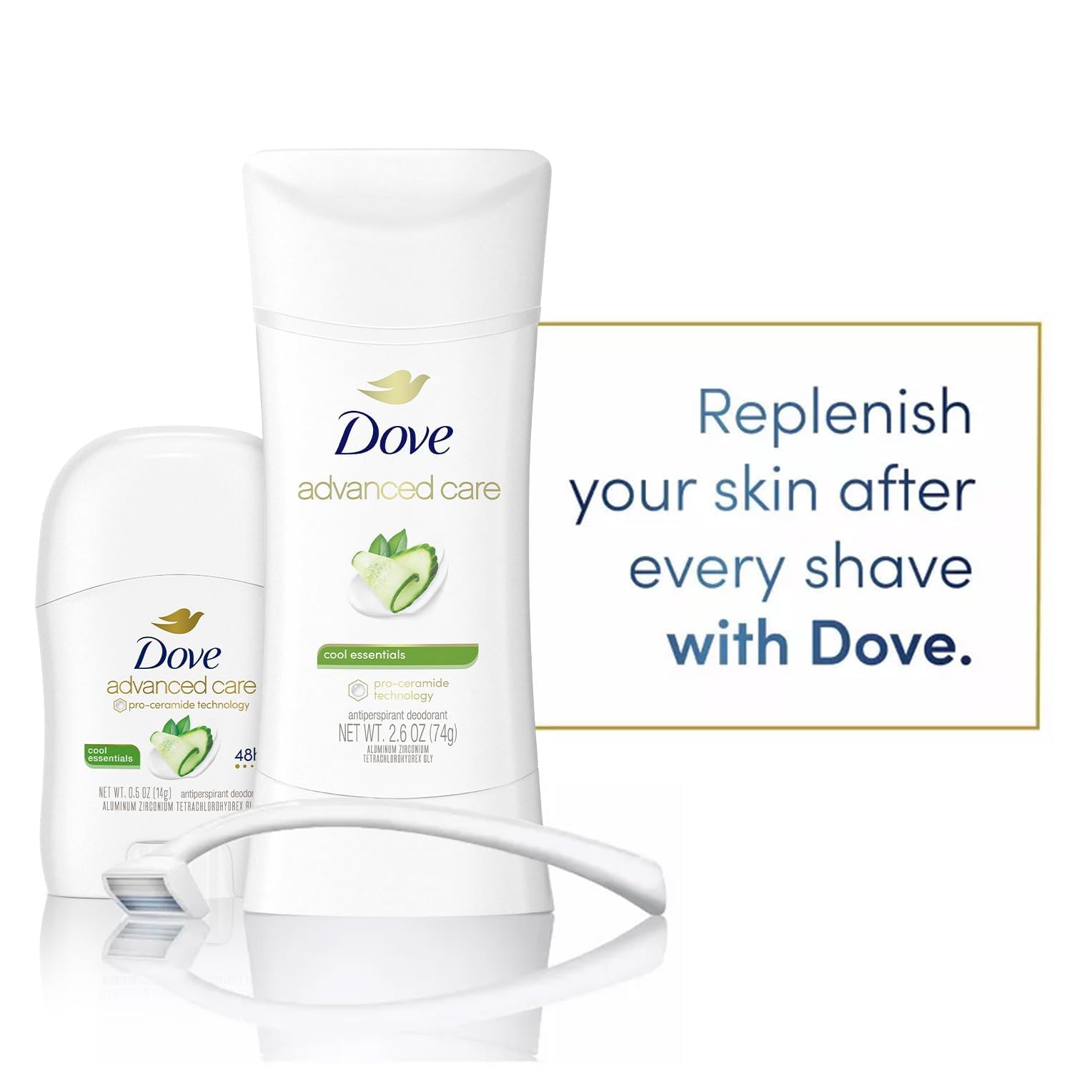 Close-up of green tea and cucumber scent in Dove Advanced Care