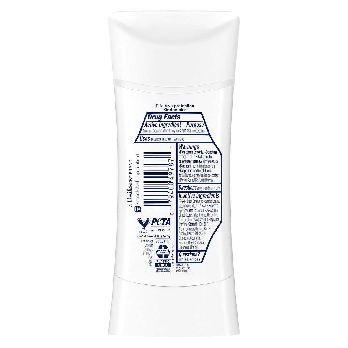 Dove Invisible+ Sheer Cool fragrance conveys a light, fresh scent