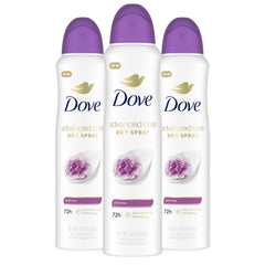 Dove Advanced Care Pink Rosa spray bottle front view for all-day freshness.