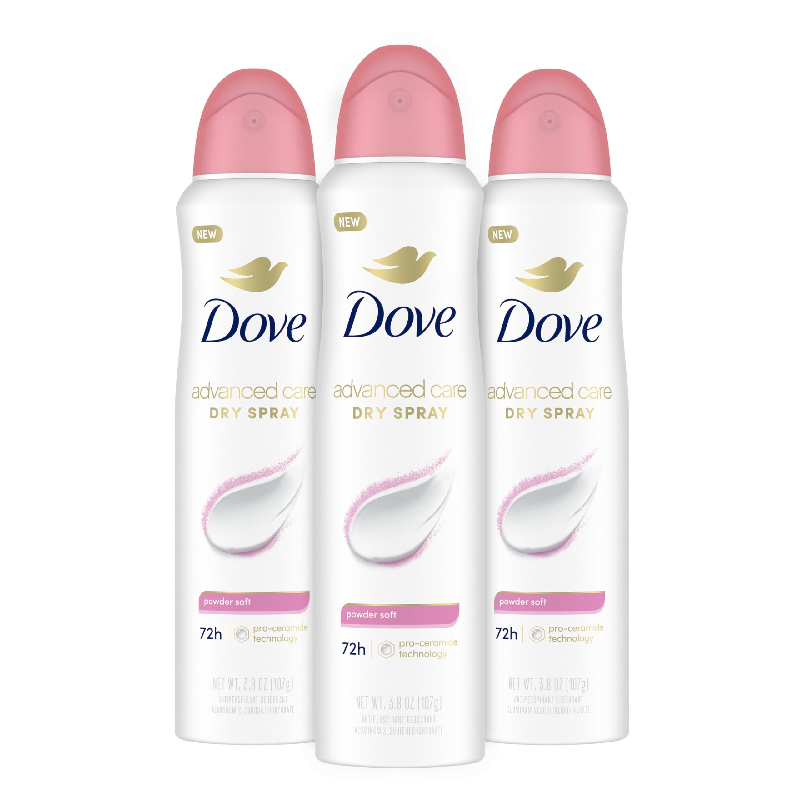 Dove Advanced Care Powder Soft spray bottle helps keep underarms soft after shaving