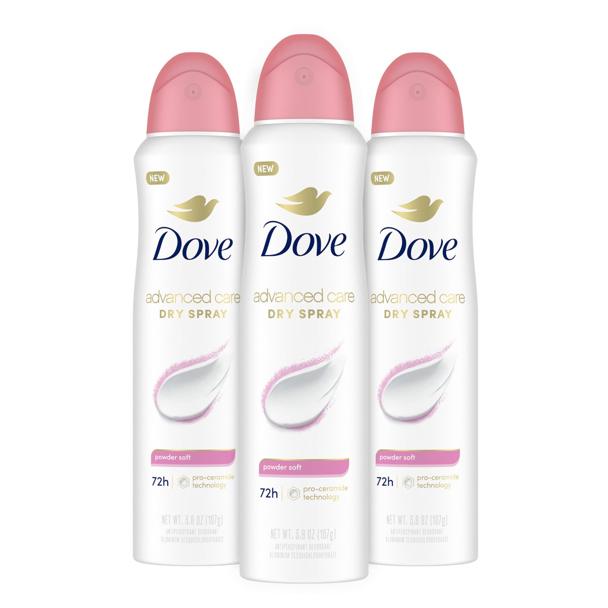 Dove Advanced Care Powder Soft spray bottle helps keep underarms soft after shaving