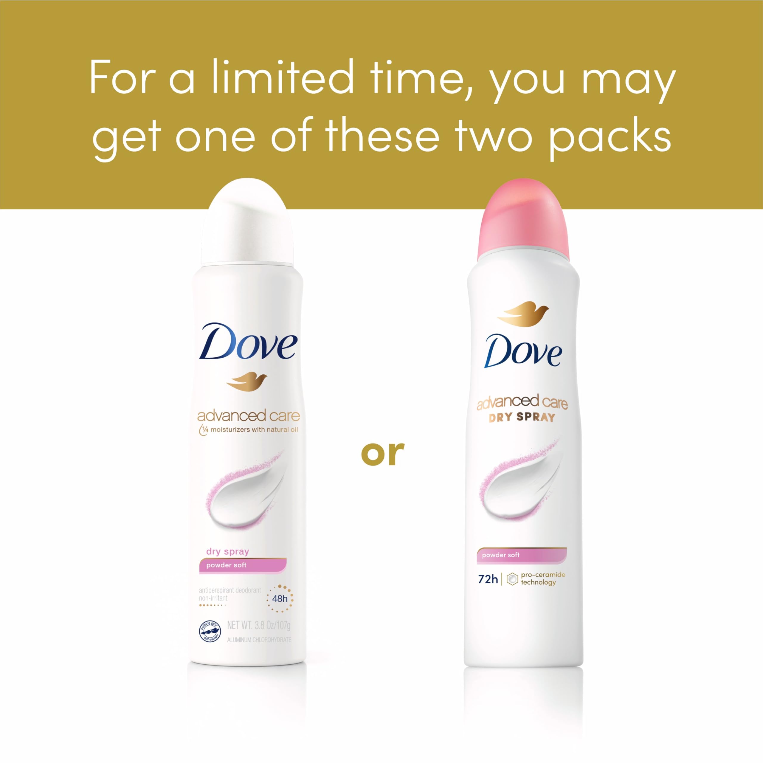 Dove Advanced Care shown applying two-second sprays under each arm