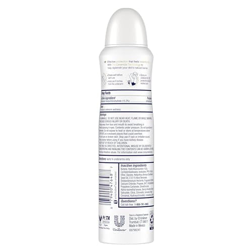 Dove Advanced Care Waterlily & Sakura Blossom bottle close-up highlighting ceramide-boosting formula.