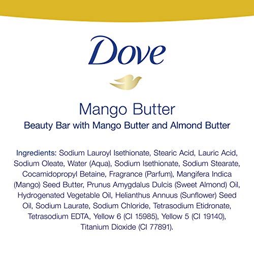 Dove Mango Butter Beauty Bar is biodegradable and cruelty-free, aligning with responsible skincare.