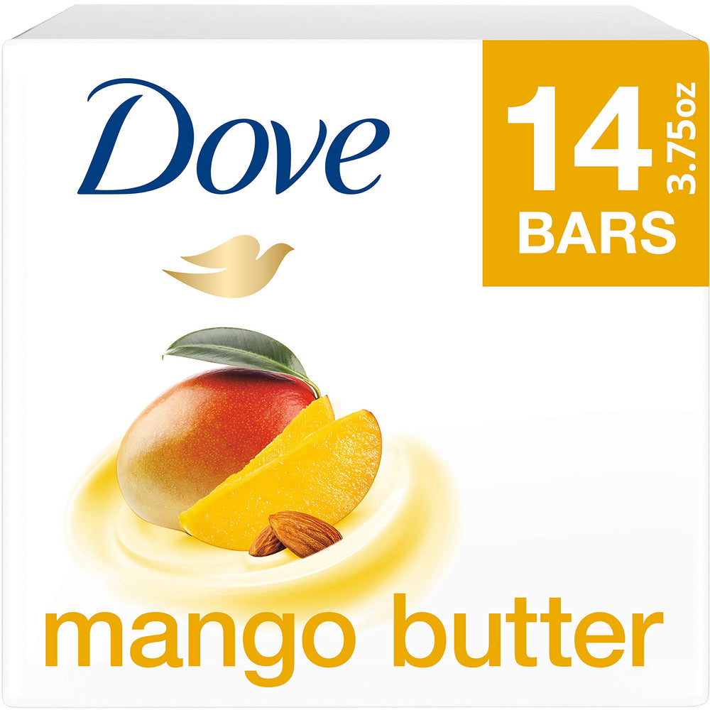 Dove Mango Butter Beauty Bar texture shows long-lasting hydration that leaves skin supple.