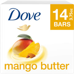 Dove Mango Butter Beauty Bar texture shows long-lasting hydration that leaves skin supple.