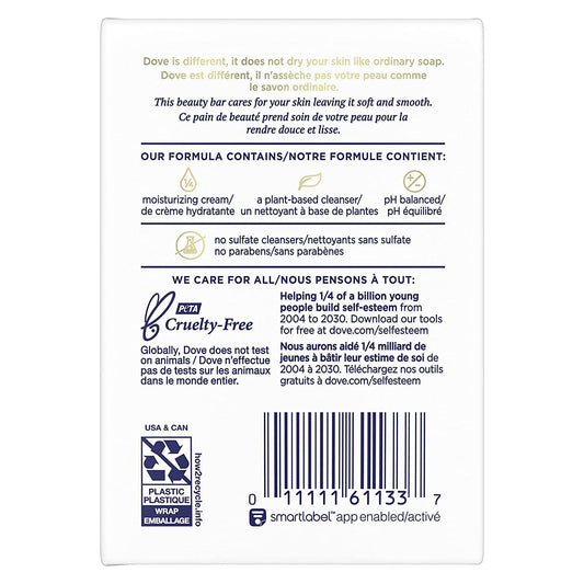 Dove Beauty Bar White 4oz close-up showing creamy lather for soft skin.