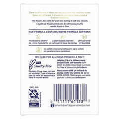 Dove Beauty Bar White 4oz close-up showing creamy lather for soft skin.