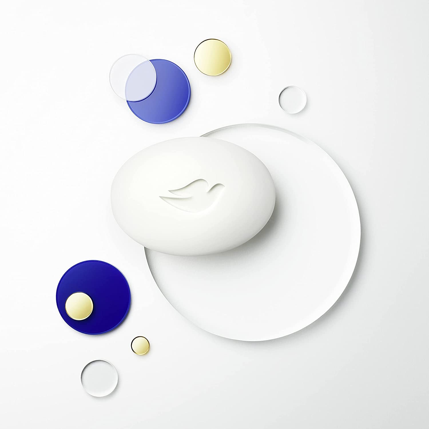 Dove Beauty Bar White 4oz with water droplets suggesting refreshing cleanse.