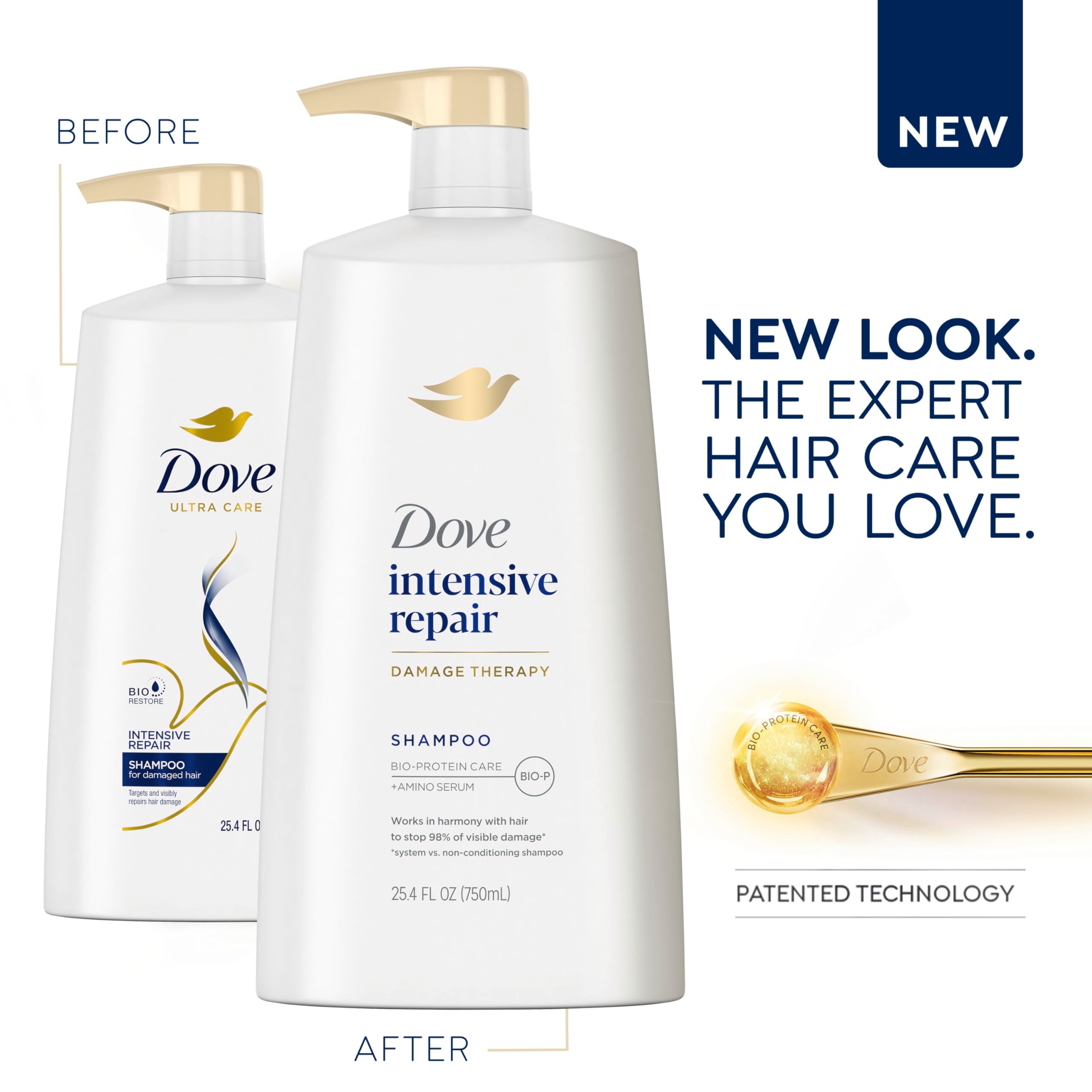 Dove Bio-Restore complex graphic – bond-strengthening care for resilient hair.